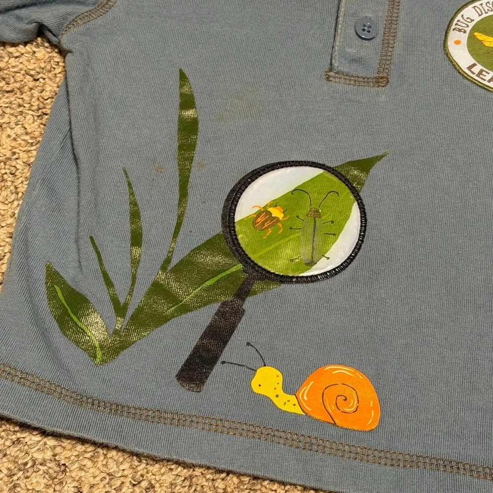Gymboree Bug Discovery Club Shirt 12-18 Months Blue Insect Nature Tee VTG